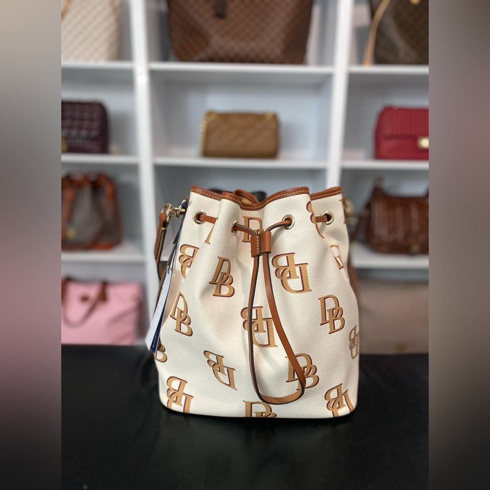 NWT Dooney & Bourke monogram drawstring bucket bag